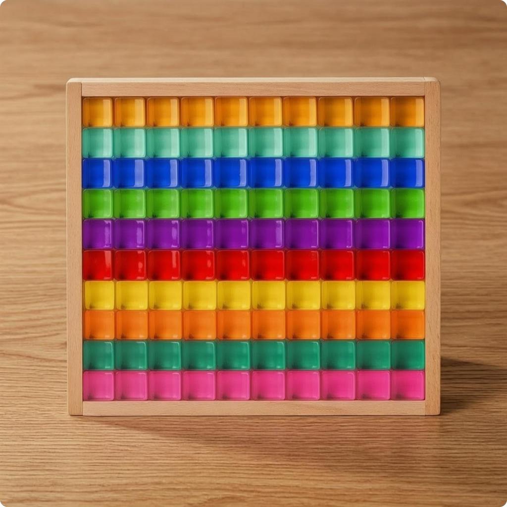 Acrylic Block Play Board Translucent Wooden with Blocks