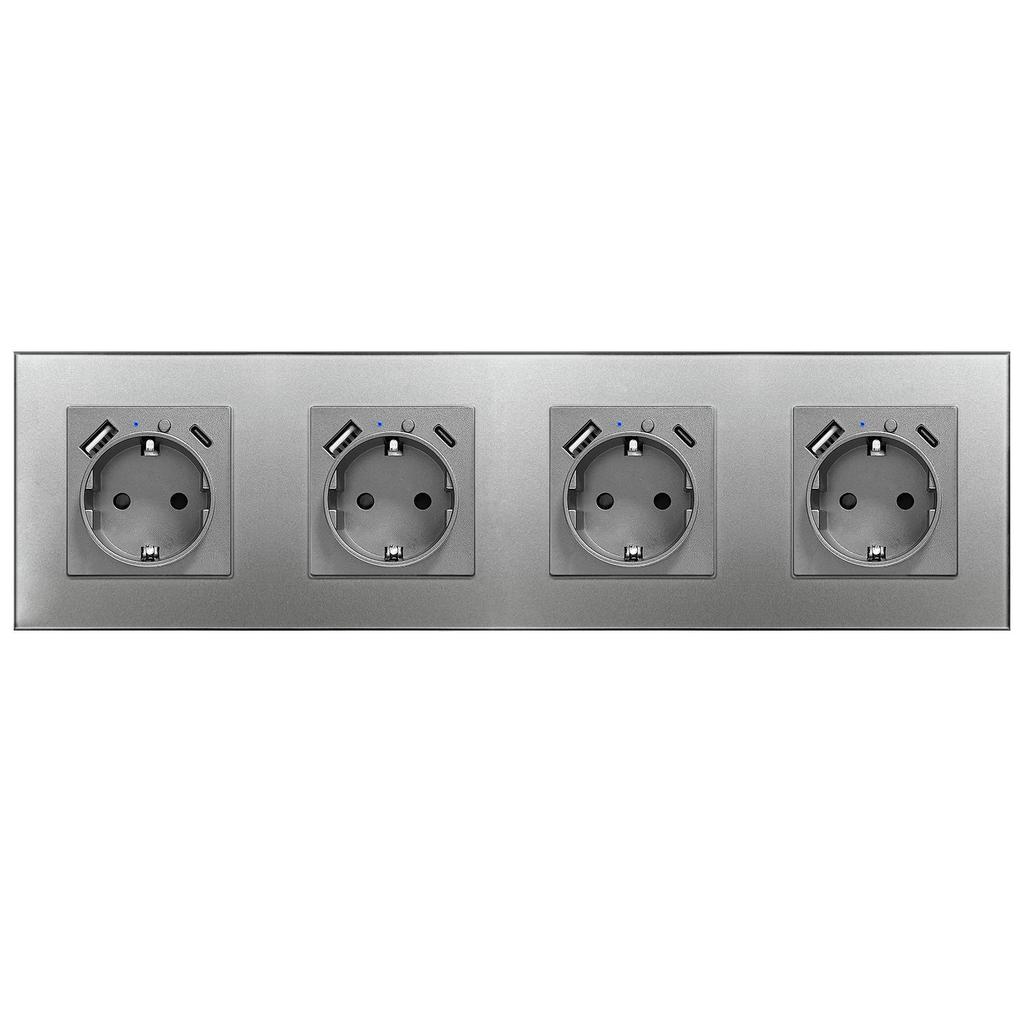 Model 153 Smart WiFi Wall Socket with Tempered Glass Panel - Alice Voice App Compatible