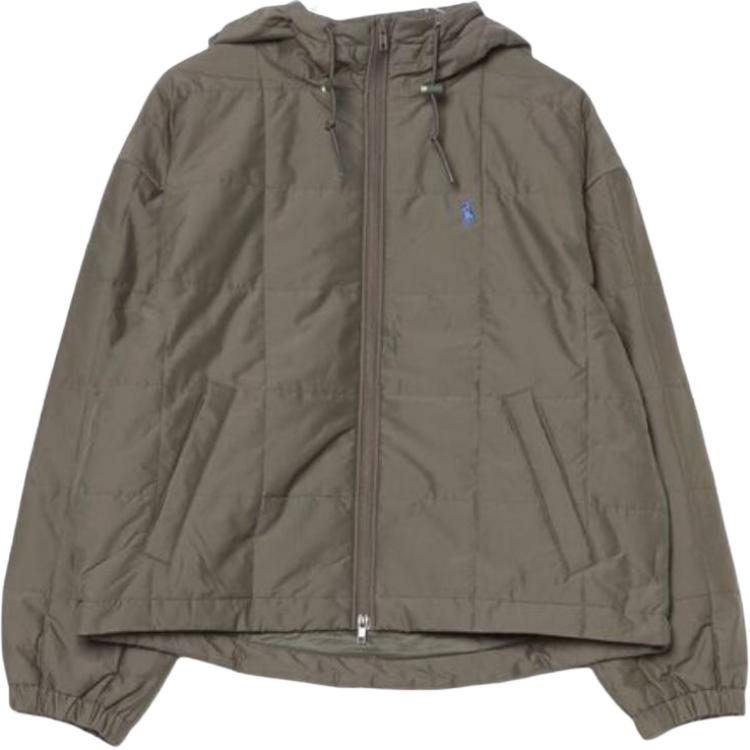 

Женская хлопковая куртка с капюшоном и вышивкой логотипа Polo Ralph Lauren, цвет армейский зеленый WMPOOTWN2820345300 S
