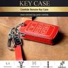 Genuine Cowhide Car Key Case for Jaguar XEL, XFL, XF, XE, F-Pace, XJ - Women's High-End Smart Model with Buckle.