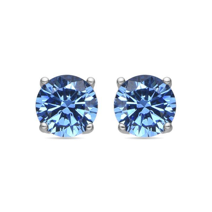 Boucles d'oreilles - LUXENTER - Iona - Argent 925 - Zircone cubique saphir - Plaqué rhodium