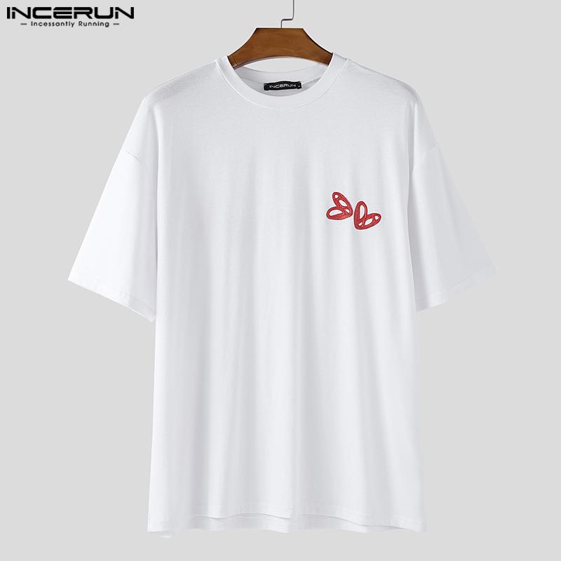 INCERUN Plus Size Men Short Sleeve Print Casual Loose T-shirts Tops