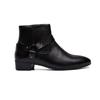 Pánské kotníkové boty Špičatá špička Brogue Westernové boty Ležérní Retro Šaty Zip Černé kožené boty Velké velikosti