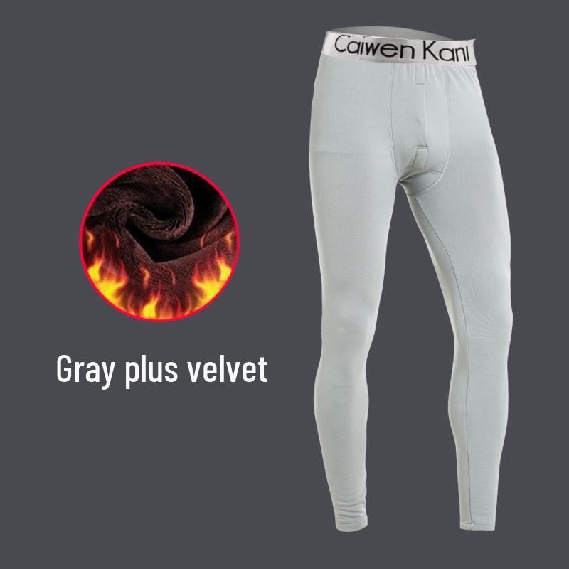 Men's Thickened Fleece-Lined Base Layer Underwear Set for Autumn