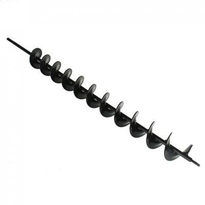 Earth Auger Drill Bit 2" × 24" For Garden Post Fence Post Hole Digger Black