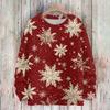 Ladies' Fashionable And Casual Christmas Cute Printed Round Neck Long Sleeved Knitted Yarn