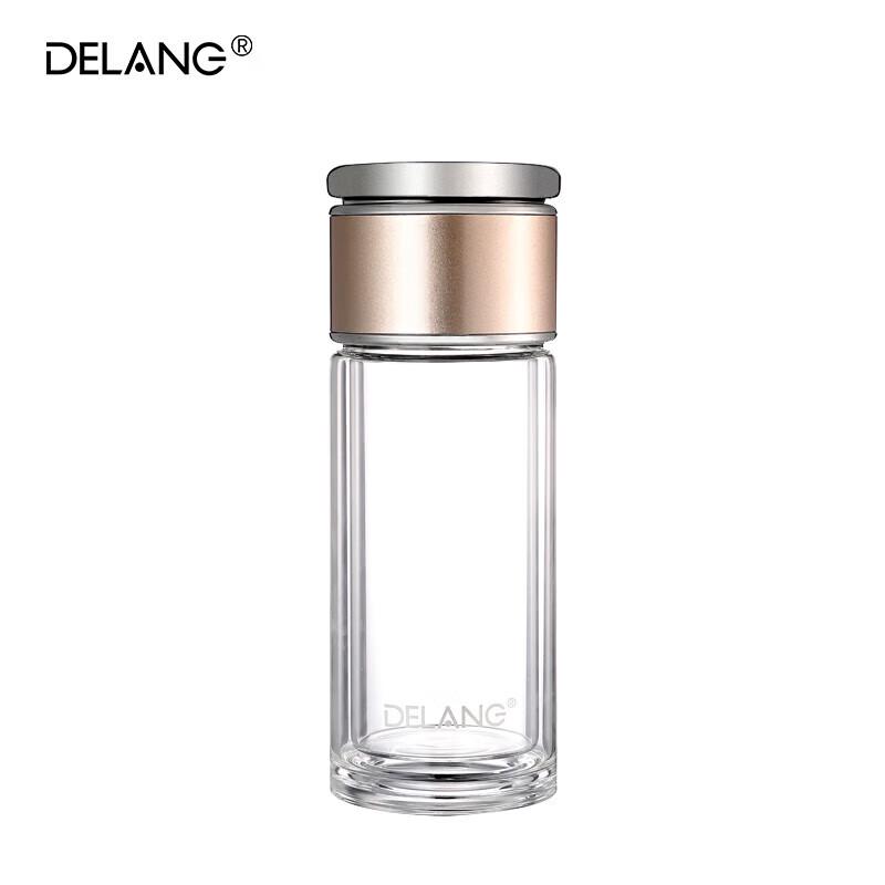 DELANG 320ml Double-Walled Tea Infuser Glass Mug