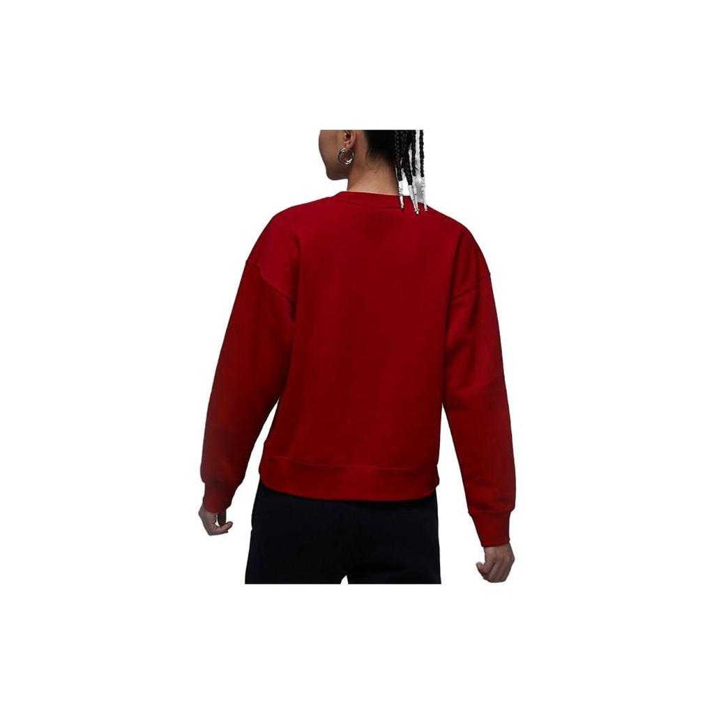 Jordan Solid Color Crew Neck Pullover Fleece Casual Sweatshirt Women sweatshirt Red DQ4463-687