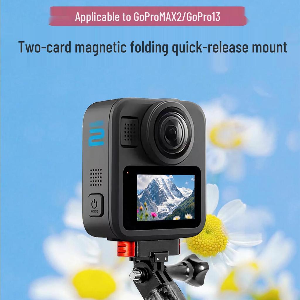 Supporto magnetico a sgancio rapido per fotocamera GoPro Max2/13 con doppio adattatore da 1/4"