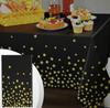 Disposable Tablecloth for the Foil Table, Black with Gold Stars, Large 137x274 cm