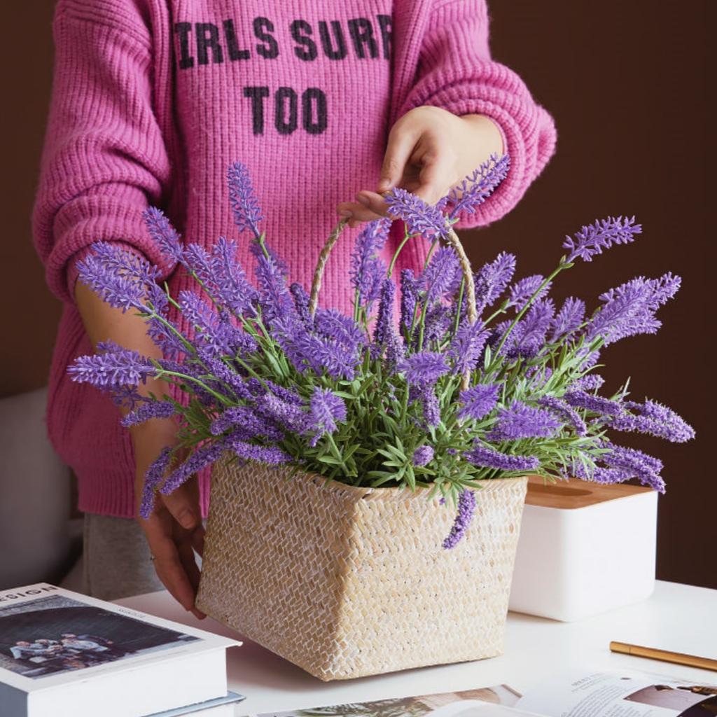 7-Branch 38cm Artificial Lavender Bouquet for Home Table Decor Hotel Wedding Floral Arrangement Fake Flower