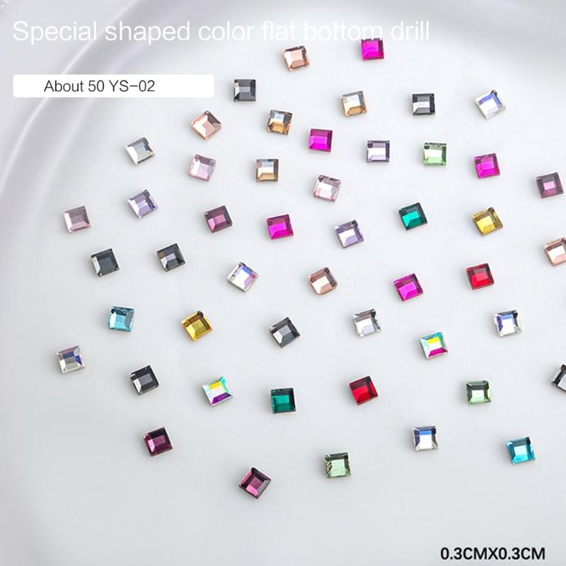 50PCS Rhinestones Nail Decorations Colorful Rhinestones Nail Art Charms Irregular Nail Art Decorations for Nail Design