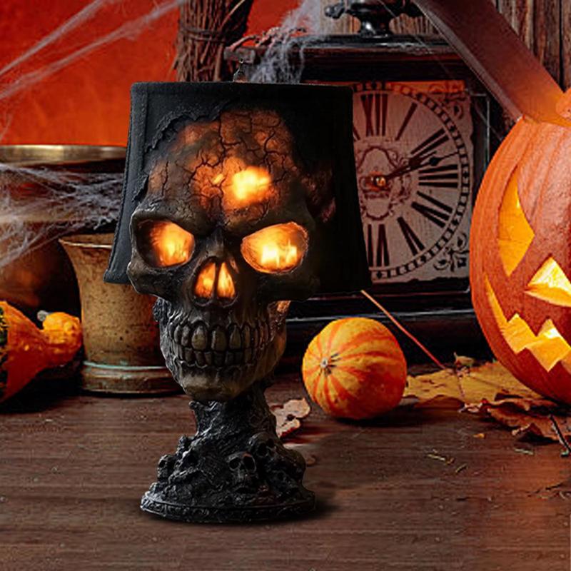 Gothic Lamp Halloween Skull Decor Desk Lamp Skeleton Halloween Decorations Ambient Lighting Night Light Desktop Accessories For