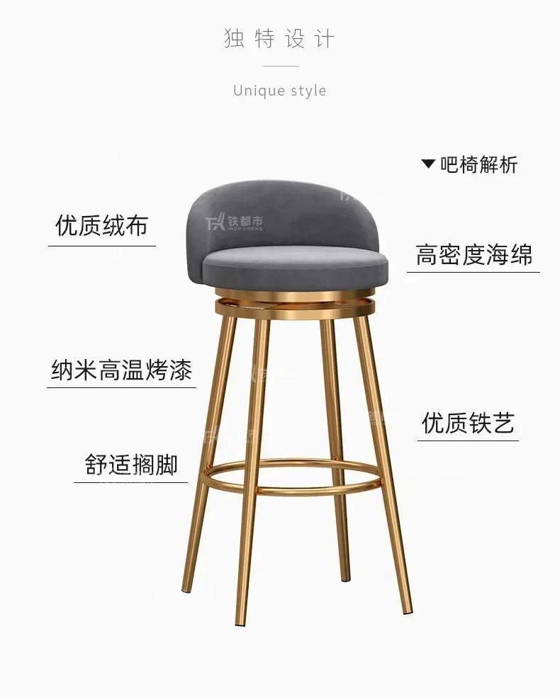 Swivel Bar Stool with Backrest Modern Counter Height Stool 360°Rotating for Home Bar/Salon/Reception Anti-Slip Metal Base