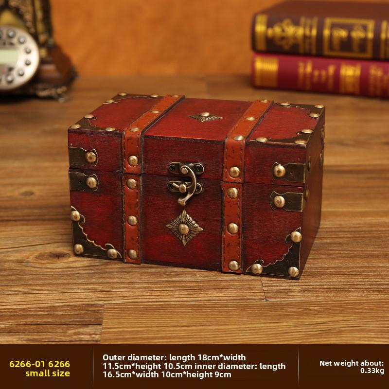 European Retro Wooden Lock Storage Box Home Storage Box Wooden Box Decorative Ornament Secret Room Escape Prop Box