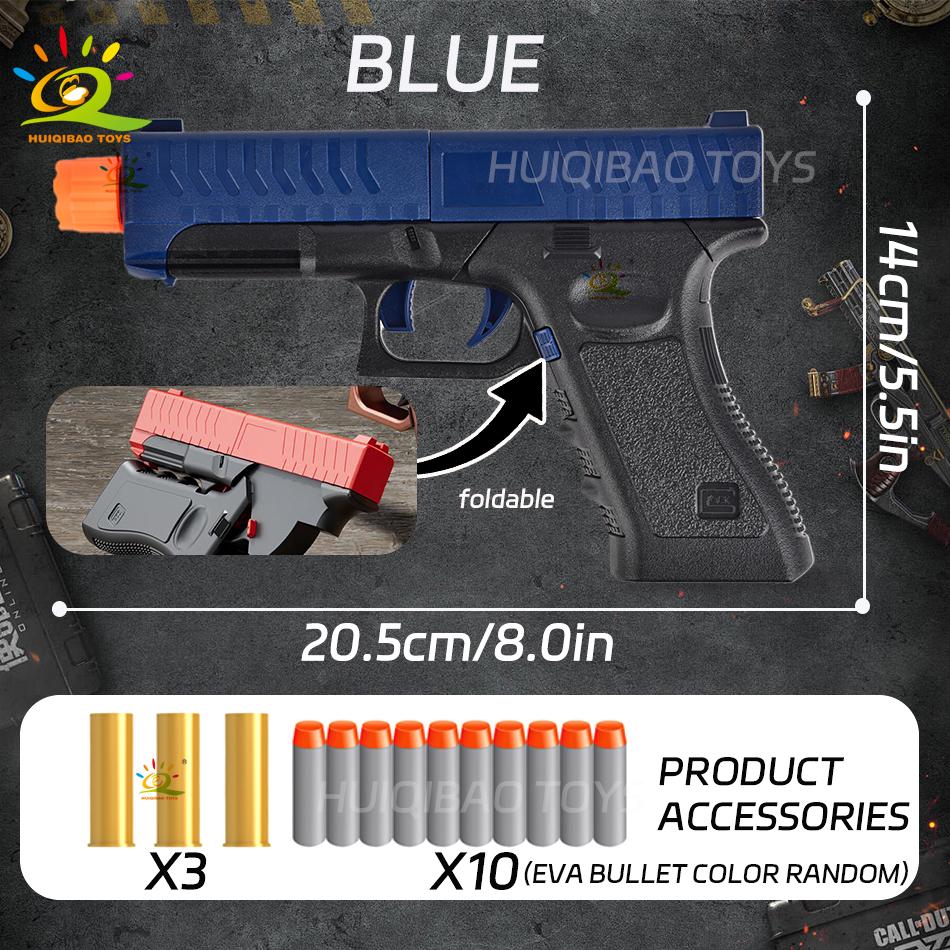 Soft Bullet Toy Gun Outdoor Combat Weapon Shooting Game Toys with Silencer Foam Ejection Toy Gun Toy for Adult Boys