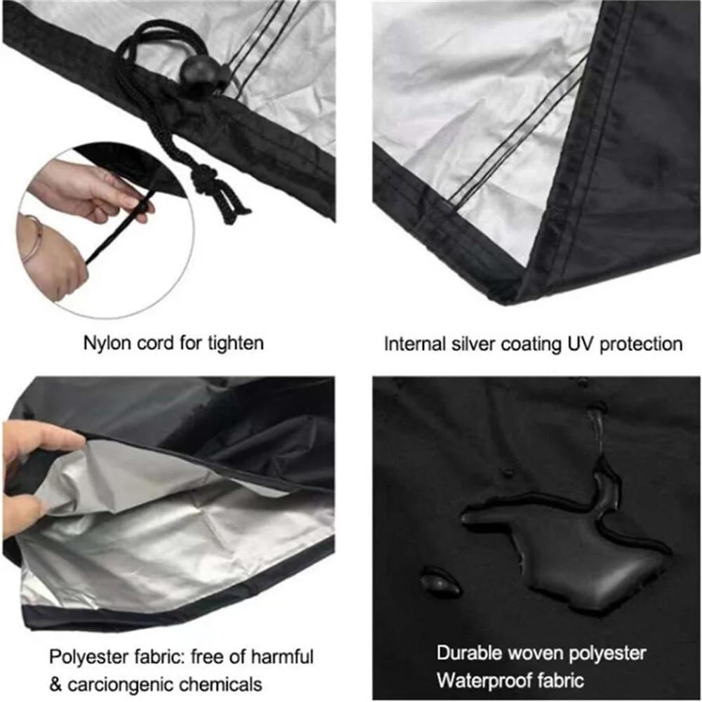BBQ Cover Outdoor Dust Waterproof Black Heavy Duty Grill Cover Rain Protective Outdoor Resistant Barbecue Charcoal Grill Cover