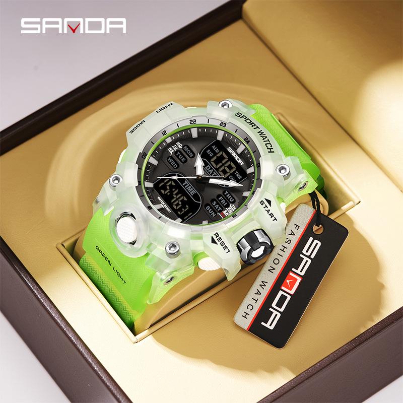 Sanda Youth Fashion Luminous Waterproof Shockproof Alarm Men's Watch