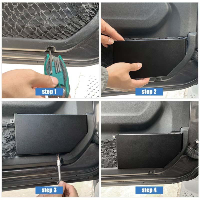 Front Door Pocket Storage Box For Jeep Wrangler JL For JT Gladiator 2018-2023 Organizer Container Stowing Tidying Accessories