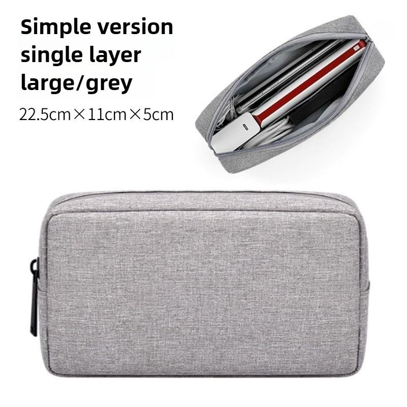 USB Cable Organizer Bag, Travel Essentials Pouch for Earphones Gadgets Storage, Digital Accessories & Makeup Case, Portable