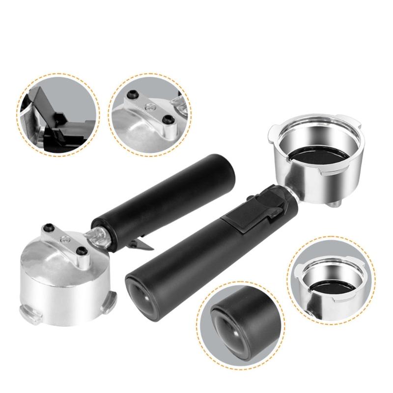 51mm Bottom Handle Filter Basket for Coffee Enthusiasts Espresso Machine Parts Three Ear Portafilter Replacement