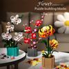 Non-Toxic Sunflower Potted House Decoration Creativity Moc Model Bricks Diy Flowers Toy Building Block Gifts For Kids Children