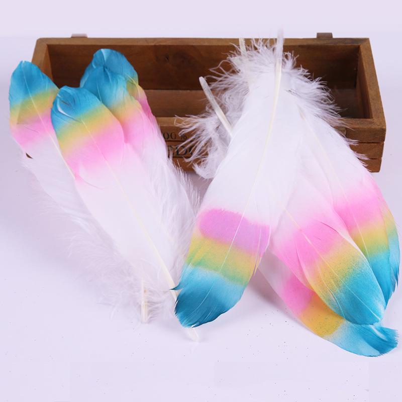 DIY Feather Jewelry Accessories: Large Floating Gold Feather, Small Straight Knife, Spray Gold Gradient Feather