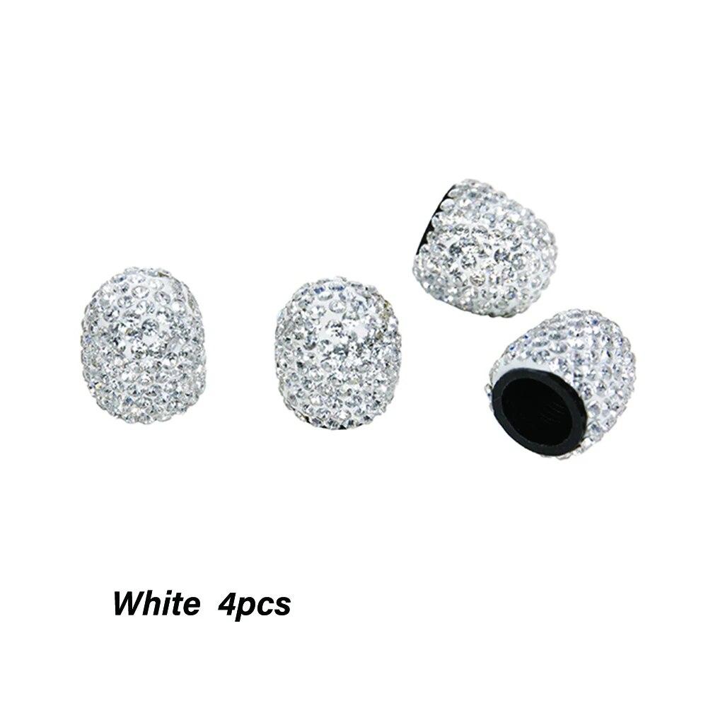 4 szt. Kryształowe nakładki na zawory opony samochodowej diamentowe błyszczące pyłoszczelne pokrywa zaworów koła pojazd Bling ozdoby samochodowe Charms Decor akcesoria samochodowe