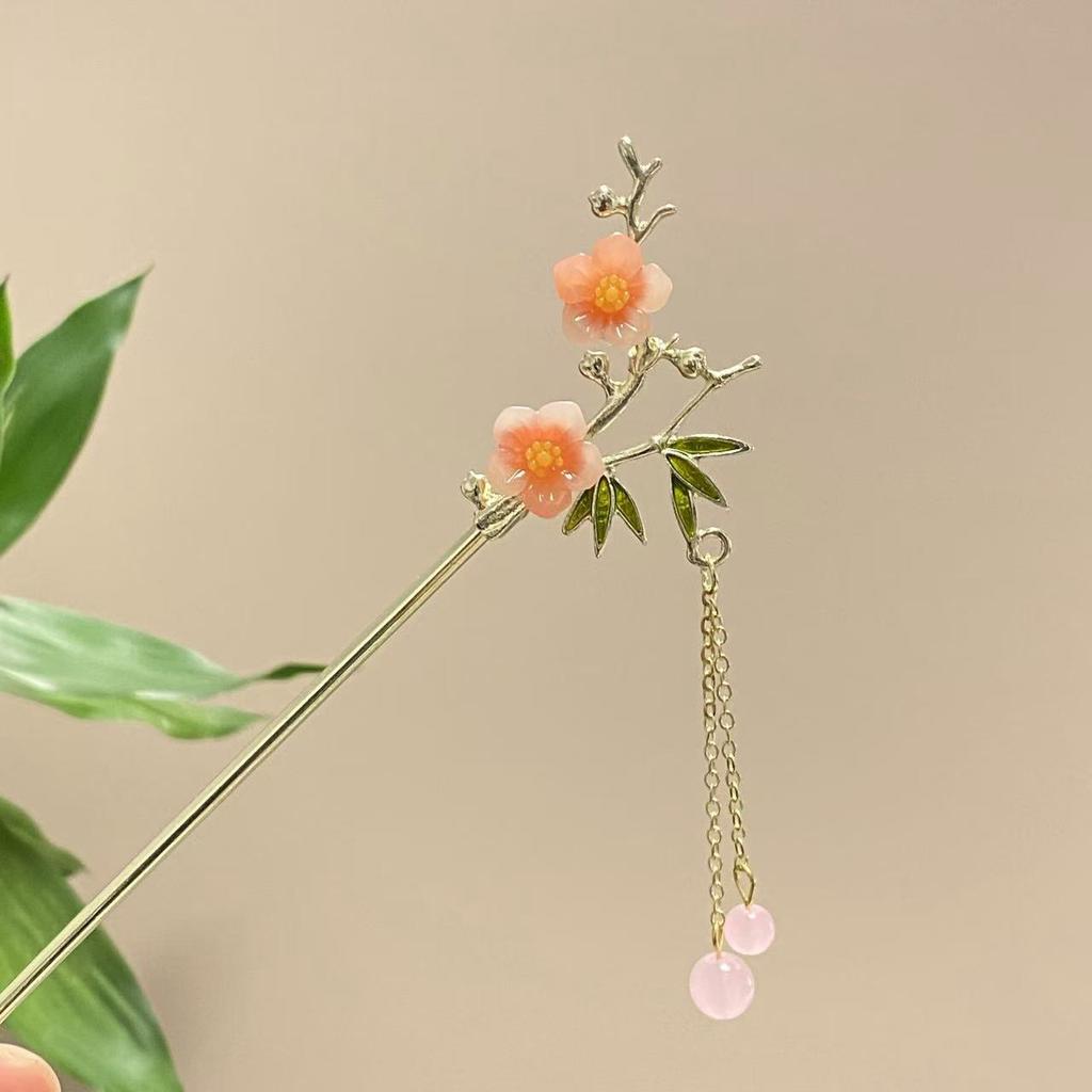 Fairy Spring Element Hairpin For Women Exquisite Flower Tassel Hair Stick Elegant Metal Jewelry Hair Accessories Hanfu Hair Pins