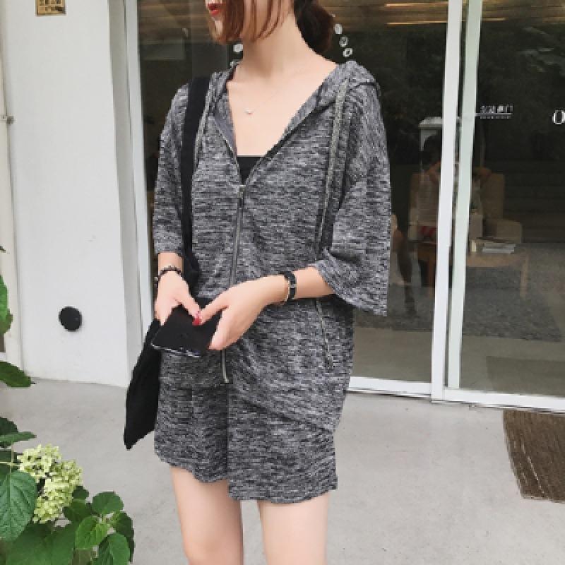 Plus Size Women's Clothing, Fat Sister's Casual Loose Sports Suit, Fat Summer Slimming Shorts Two-piece Set