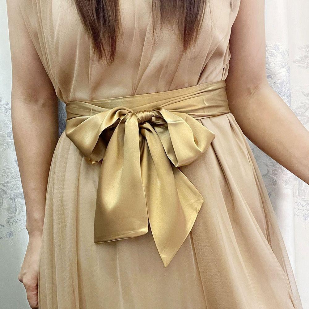 Decorative Bow Corset Waist Belt Wide Lace Up Waistband Strap  For Skirts Dress Top Clothes