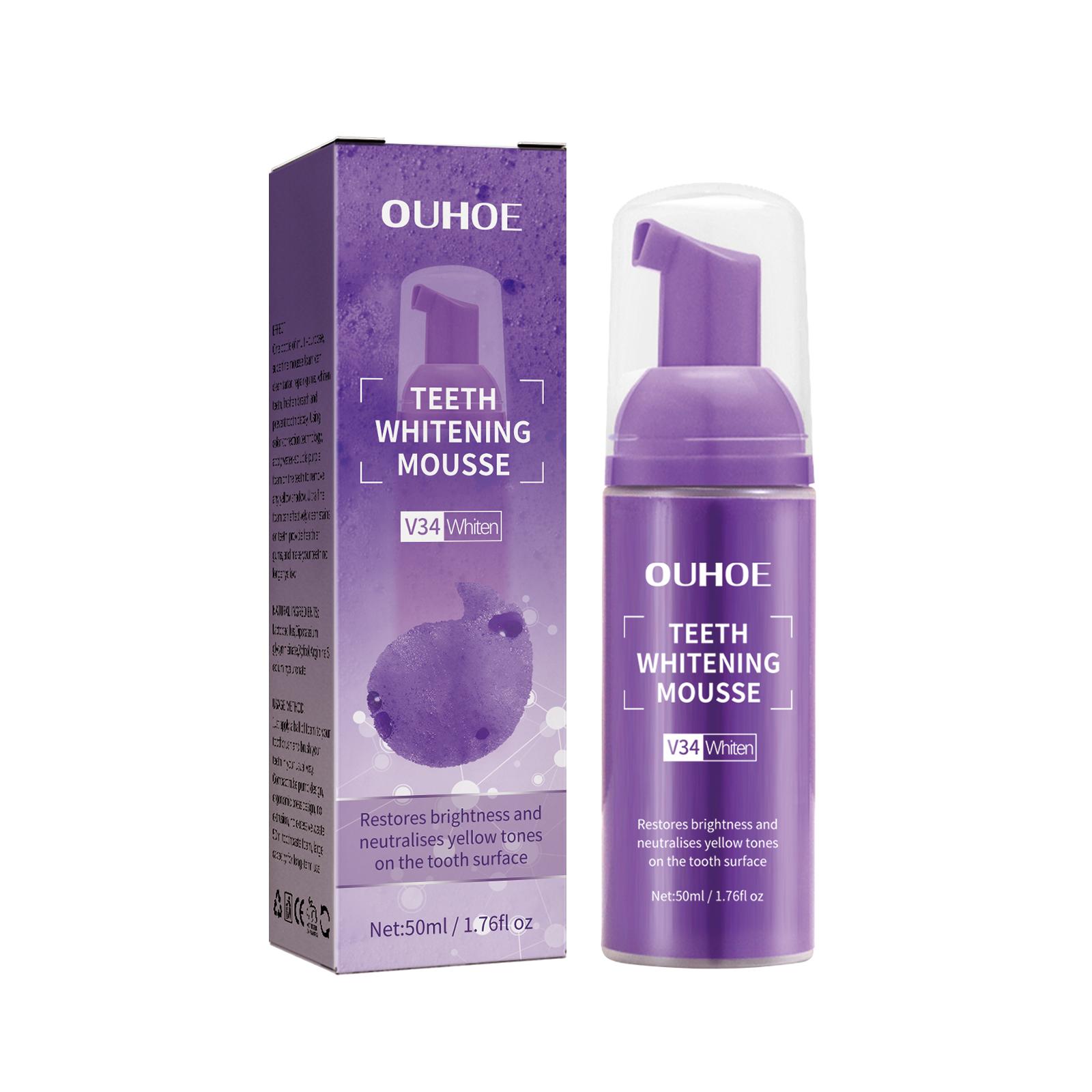 OUHOE teeth whitening Mousse toothpaste, oral cleansing, dirt removal, yellow teeth care, fresh breath, whitening teeth toothpaste