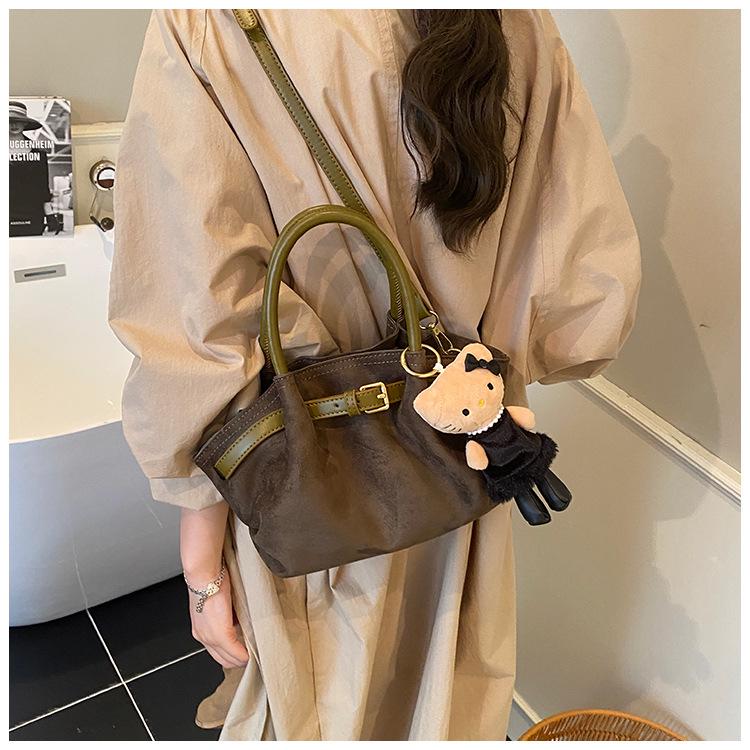 Retro Frosted Women's Crossbody Bag - 2025 Autumn/Winter Edition: Color Block Handbag, Versatile and High-End