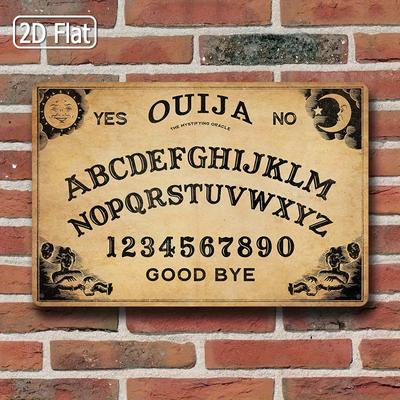 Ouija-Brett Blechschild Unheimliche Dekorative Plakette Ouija-Brett Gruselige Wandkunst für Halloween-Themenräume für ein Dunkles