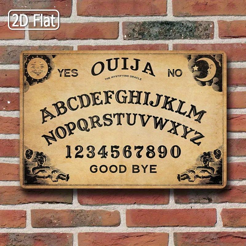 Ouija  Board Tin Sign Eerie Decorative Plaque  Ouija Board  Spooky Wall Art for Halloween  Themed Rooms  for a Dark