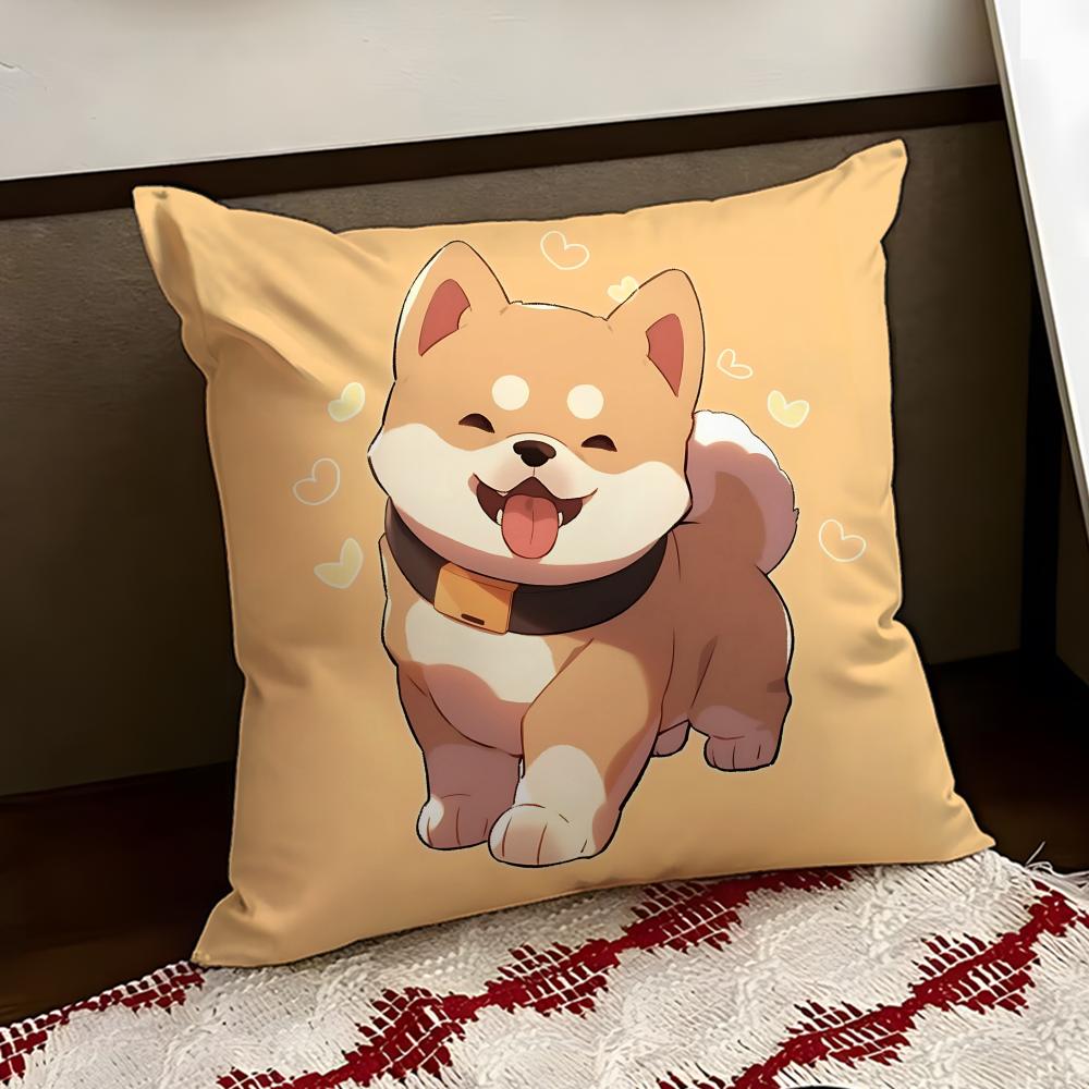 Cheeky Adorable Shiba Inu Cushion Cover Reversible Soft Durable Pillow Cover Home Car MultiScene Use for Daily Comfort