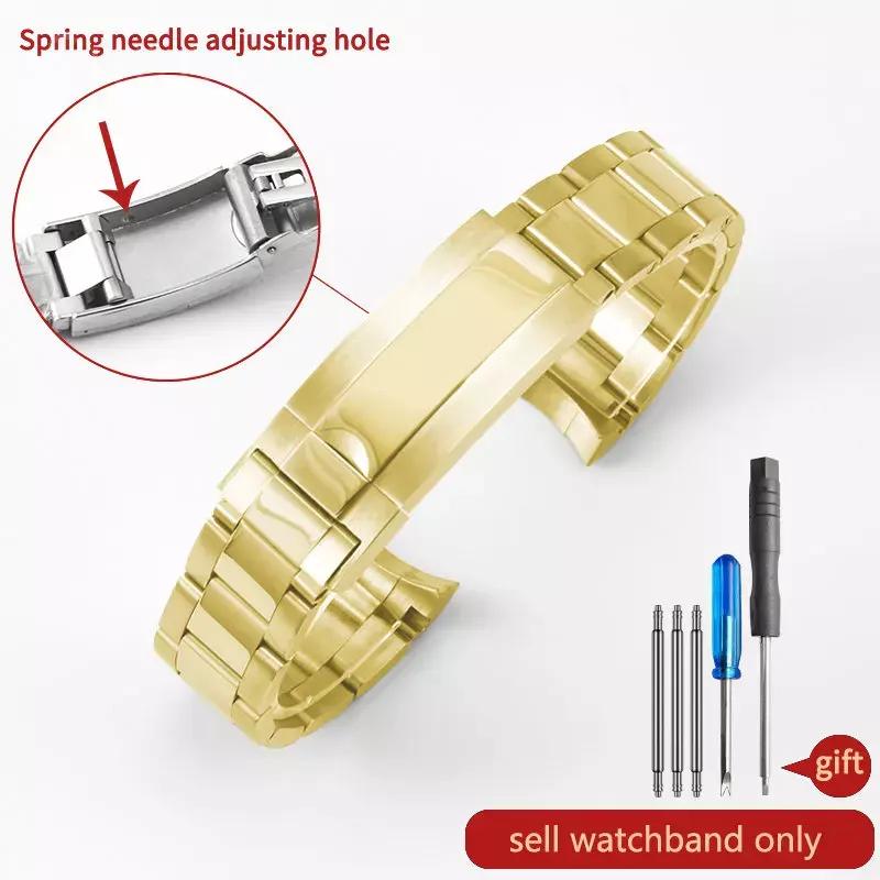 Pro Rolex Daytona Log Submariner Panda Černý Zelený Vodní Duch Vodotěsný Nerezový Řemínek k Hodinkám 20mm 21mm Náramek