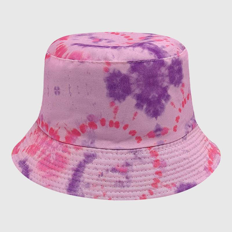 Neutral Summer Tie Dye Printed Fisherman Hat Outdoor Breathable Hat Sunshade