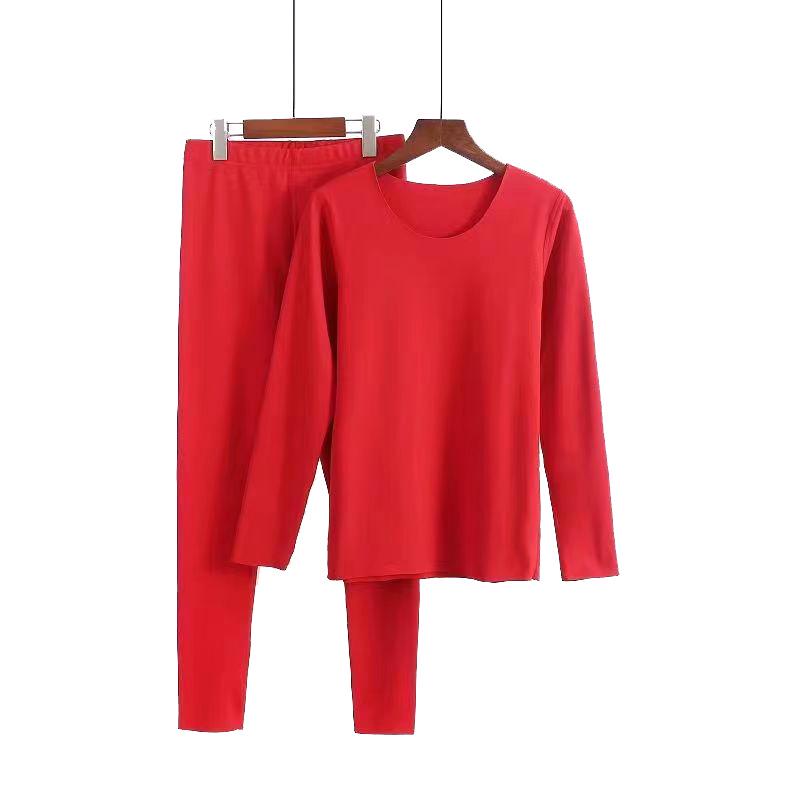 Plus Size Seamless Warm Underwear Set for Women - Fleece-Lined, High Elasticity, German Velvet, Autumn/Winter