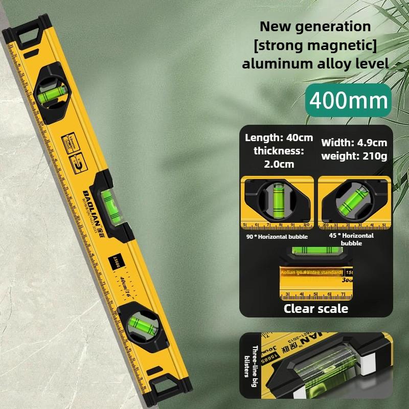 High Precision Level Ruler Portable Construction Spirit Level Strong Magnet Aluminum Alloy Balance Ruler Measuring Manual Tools
