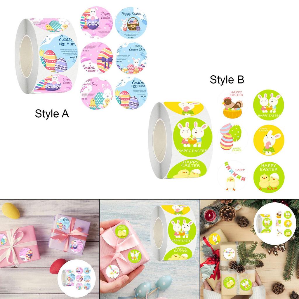 500 Cute Easter Egg Stickers Envelope Seal Seals Crafts for Birthday Packing Box Festival