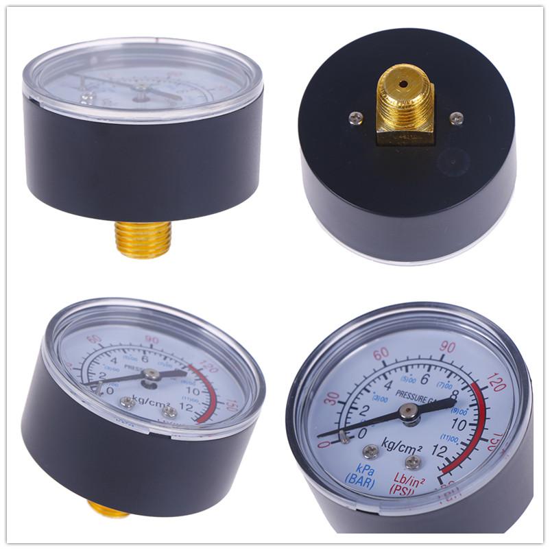 [TL][TL]Bar air pressure gauge 13mm 1/4 bsp thread double scale for air compressor