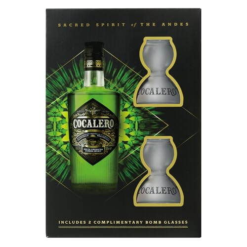 

Kokubu COCALERO Glass (Cocalero Bomb Glass) Gift Box Set with 2 COCALERO Clasico 375ml Glasses [29% ABV Irish Liqueur, 375ml Bottle]