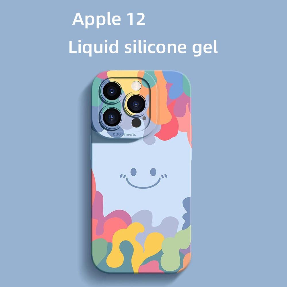 Kolorowa uśmiechnięta twarz odpowiednia dla Apple 15/14/13 minimalistyczne etui na iPhone 12pro odporne na upadki 7/8P