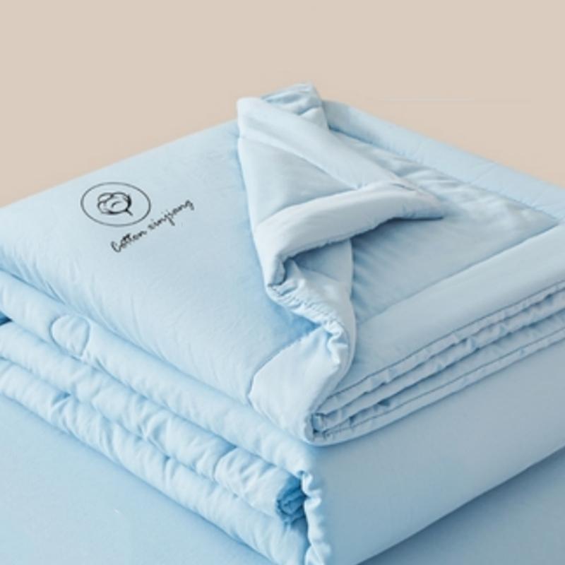 1pc Unprinted Cotton Quilt  Cool Summer Air Conditioning  Solid Color  Skin Friendly  Washable  Lightweight