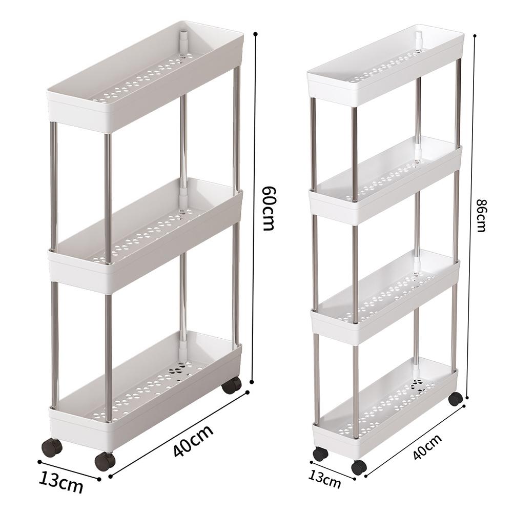 Rolling Utility Cart with Wheels Bathroom Storage Rack Multi-purpose Multi-Layer Trolley Rack for Bedroom Organization Storage