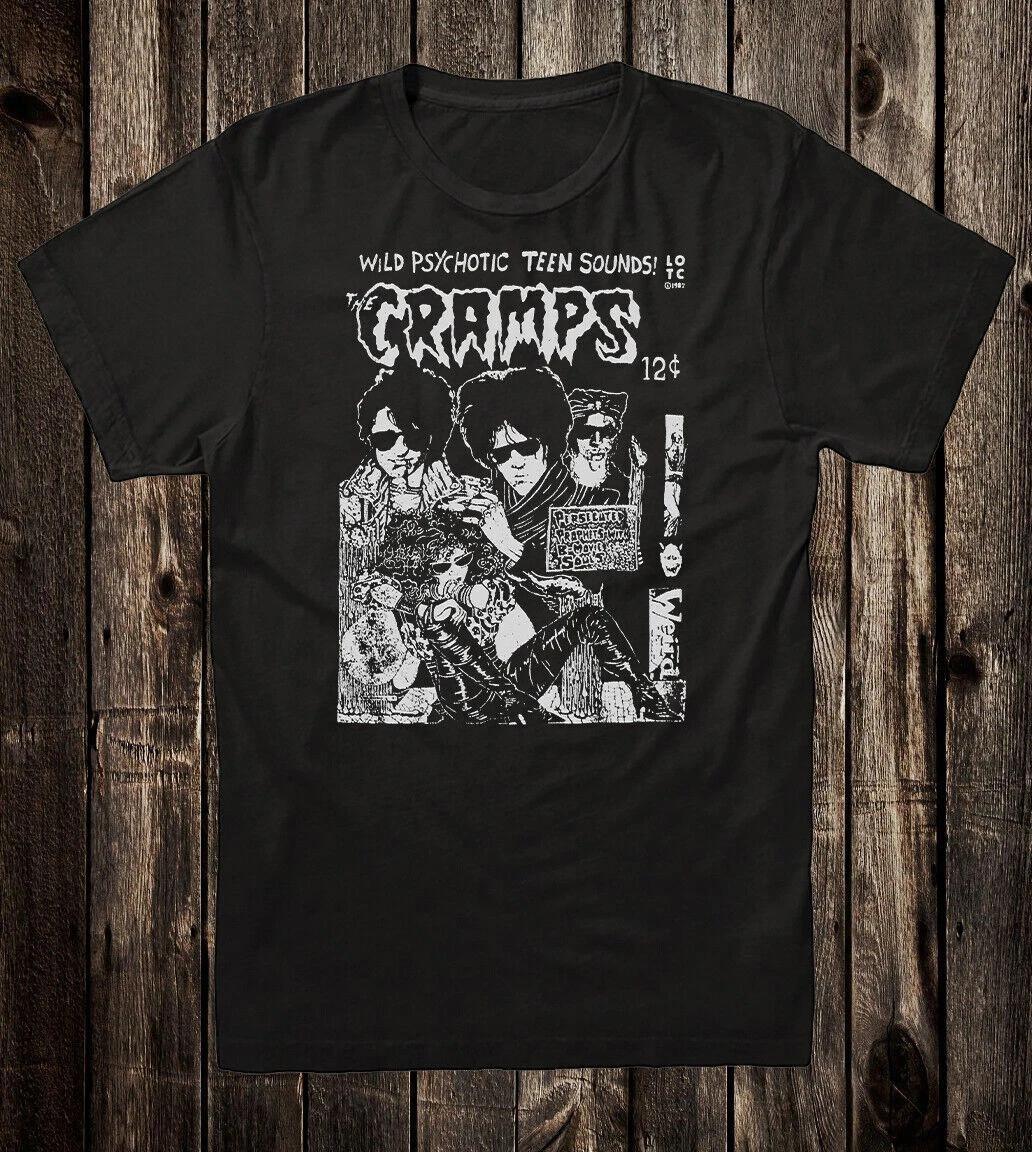 Retro Tee T Shirt 100% Cotton 80 s Punk Rock Style The Cramps Psychotic Teen S