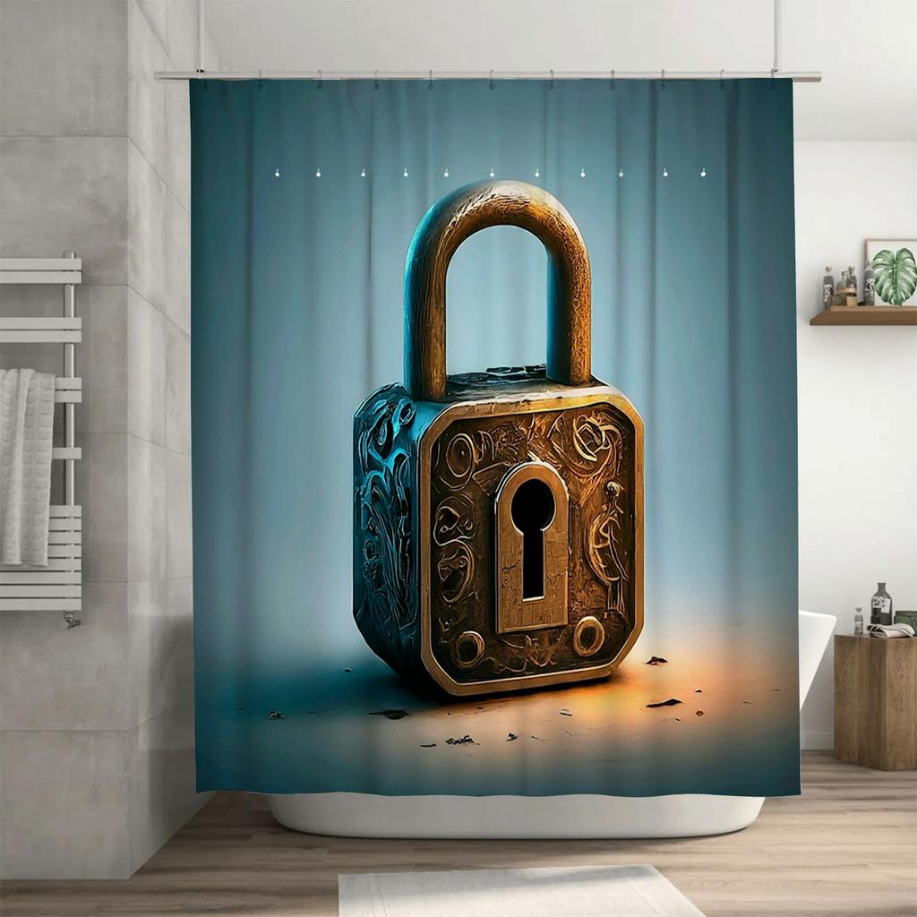 Vintage Lock Shower Curtain | Unique and Artistic Bathroom Decor