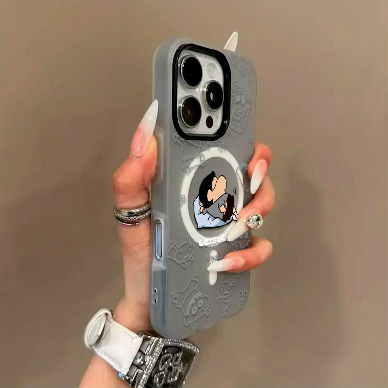 

Crayon Shin-chan Lazy Style iPhone 17/16 Jelly Drop-Proof Case iPhone 13 Pro Max