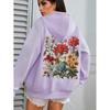 Retro Floral Women's Bohemian Plus Size Long Sleeve Hoodie - Spring/Autumn